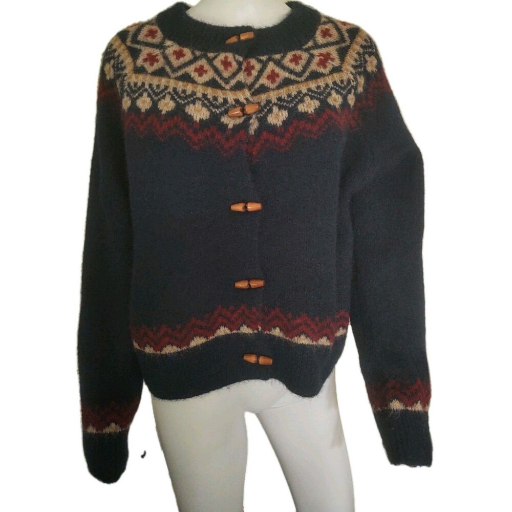 Blue Pepper Women's Navy Toggle Sweater Size Large Long Sleeve Pullover